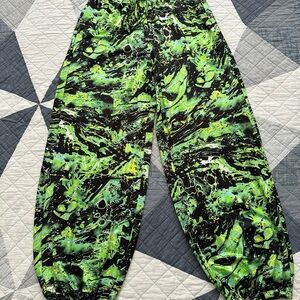 iHeartRaves Green and Black Patterned Joggers